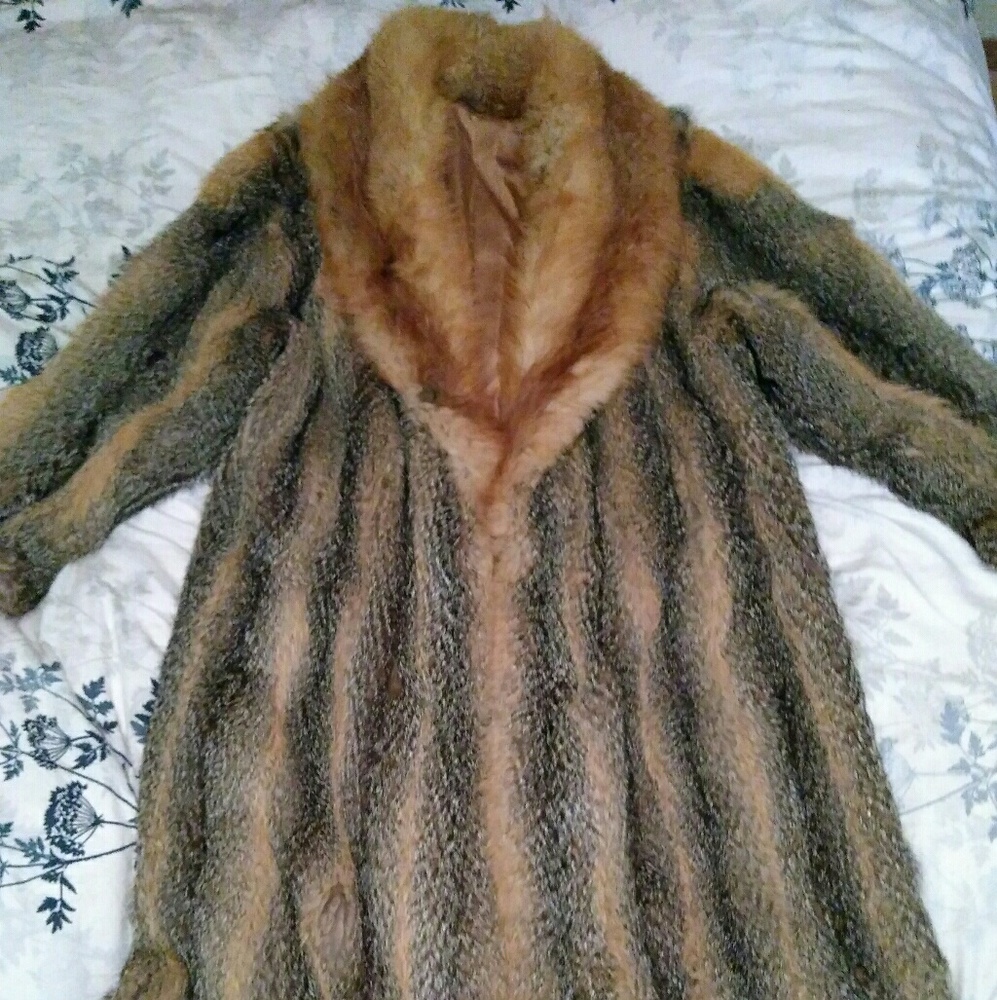 Fox fur w/Crystal fox fur coat